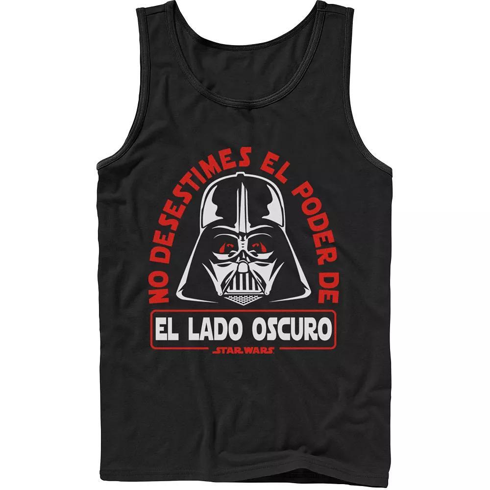 Men's Star Wars No Desestimes El Poder Poder De El Lad Oscuro Tank Top, Size: Large, Black Product Image