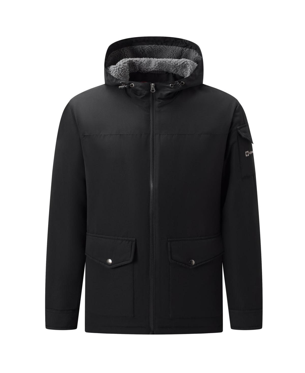 Alpine Swiss Shane Mens Faux Shearling Lined Parka Hooded Winter Coat Cargo Utility Jacket Product Image