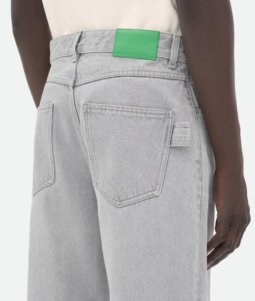 Men's Light Grey Washed Wide Leg Denim in Light grey Product Image