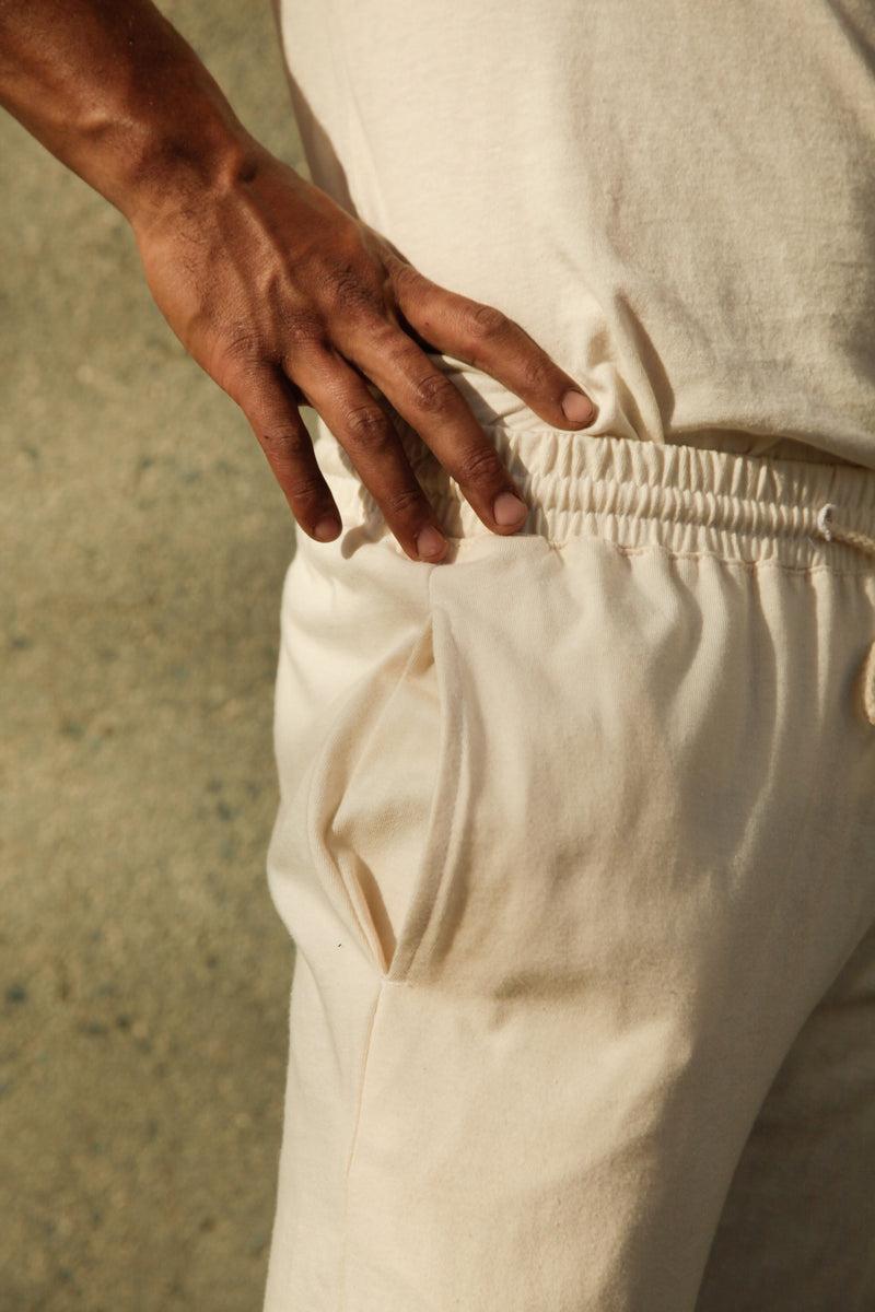 Men's Organic Jogger Pants in Natural Product Image