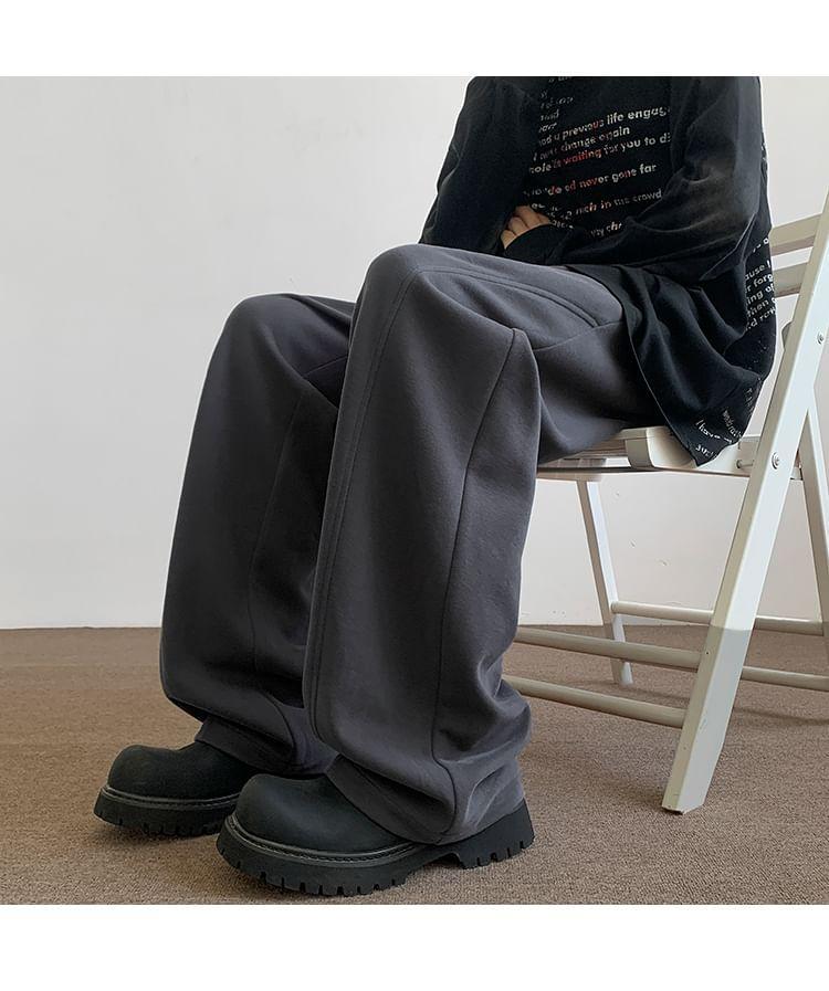 High Rise Plain Wide Leg Pants Product Image