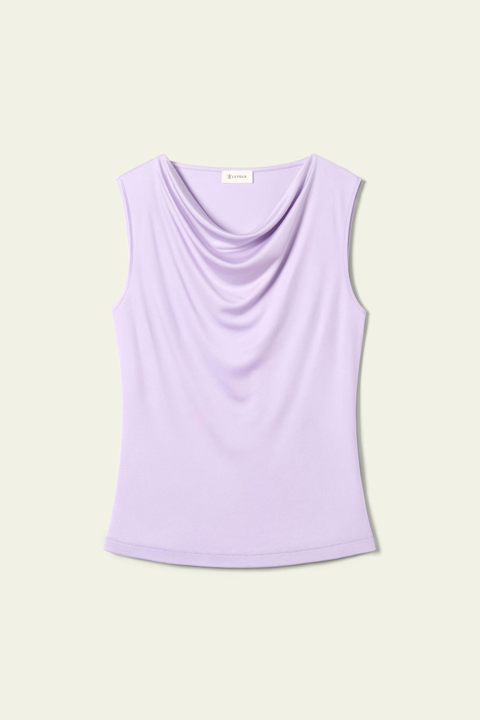 Silk Jersey Cowl-neck Sleeveless Top Product Image