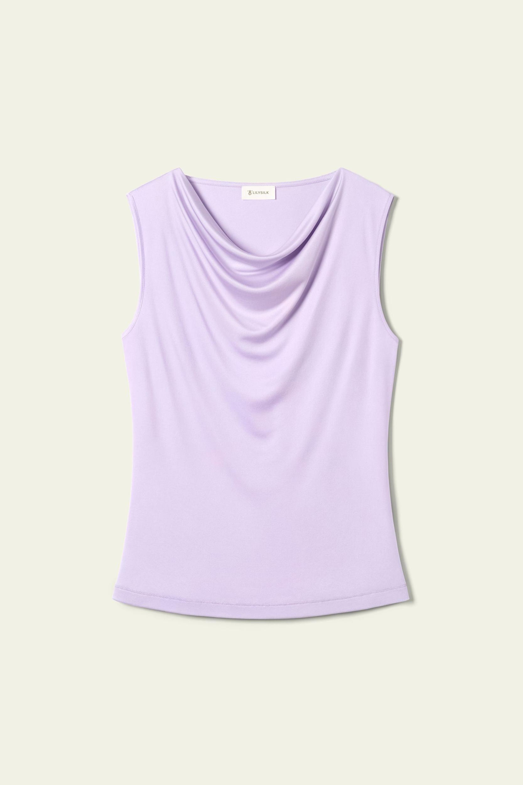 Silk Jersey Cowl-neck Sleeveless Top Product Image