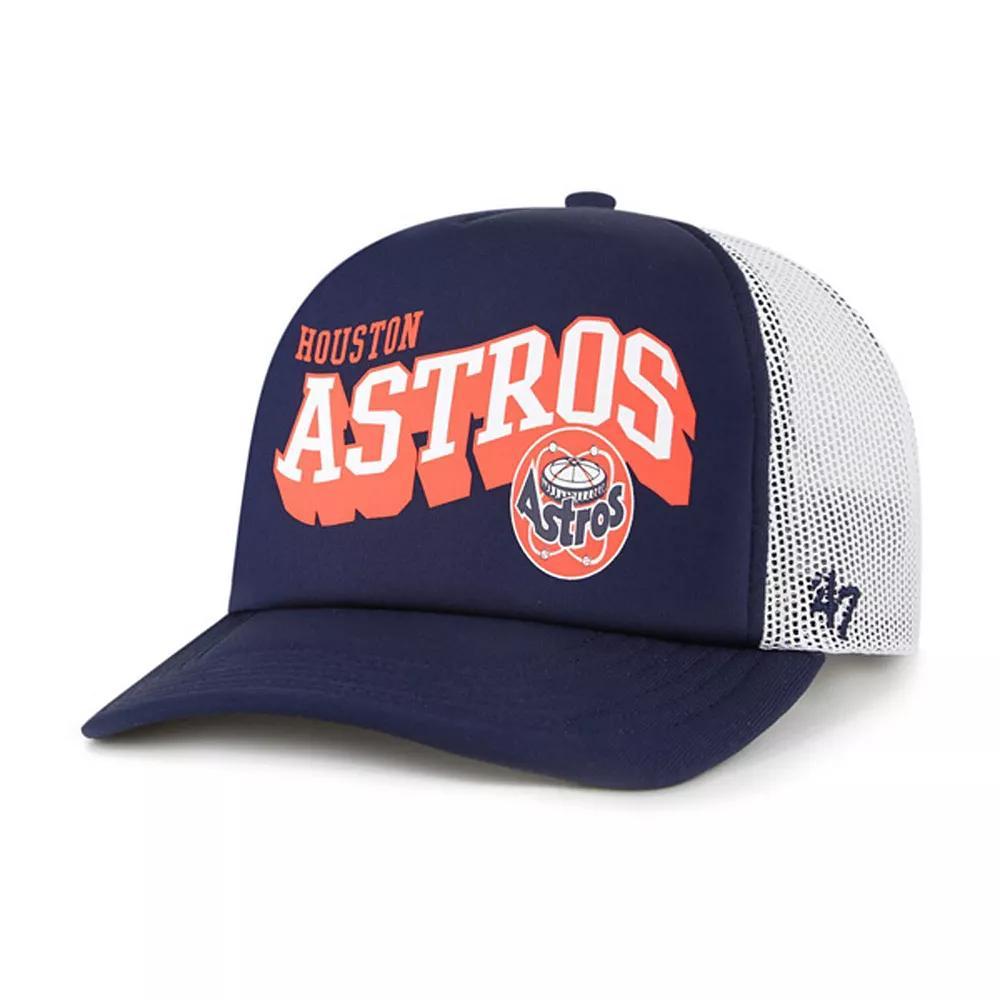 Men's '47 Navy Detroit Tigers Meander Foam Trucker Snapback Hat, Blue Product Image