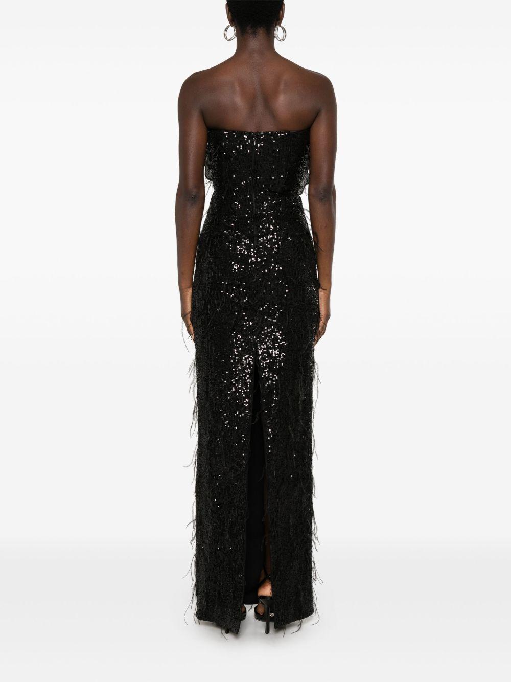 floral-appliqué sequined maxi dress Product Image