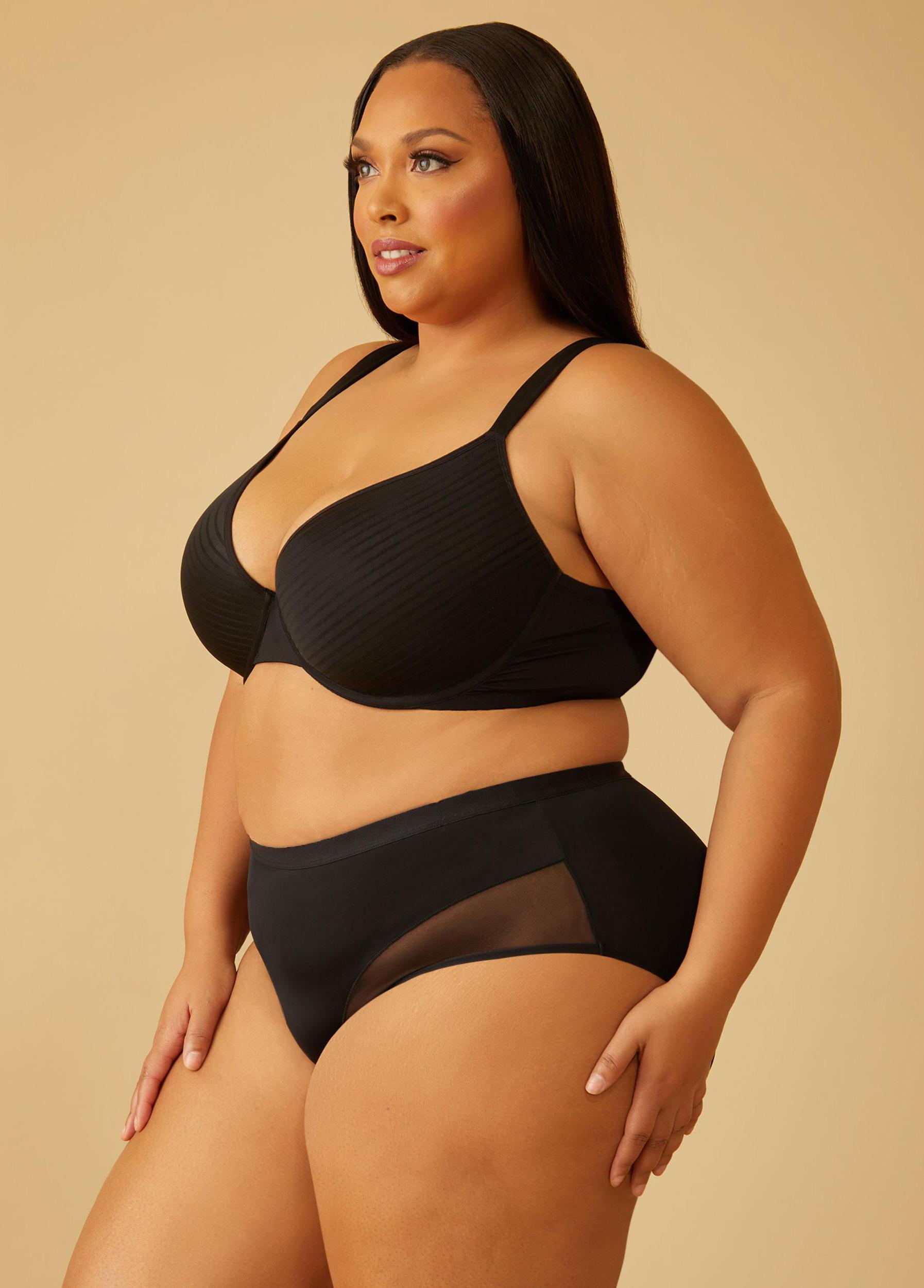 Mesh Paneled High Cut Briefs Product Image