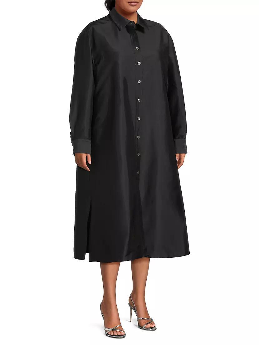 Plus Dupioni Cotton Shirtdress Product Image