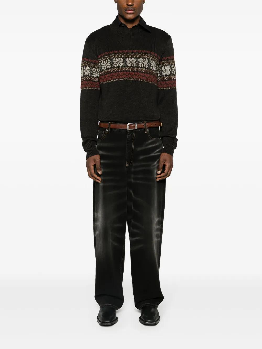 OUR LEGACY Patterned Intarsia-knit Jumper In Grey Product Image