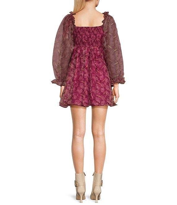 Coco + Jaimeson Long Sleeve Floral Print Organza Dress Product Image
