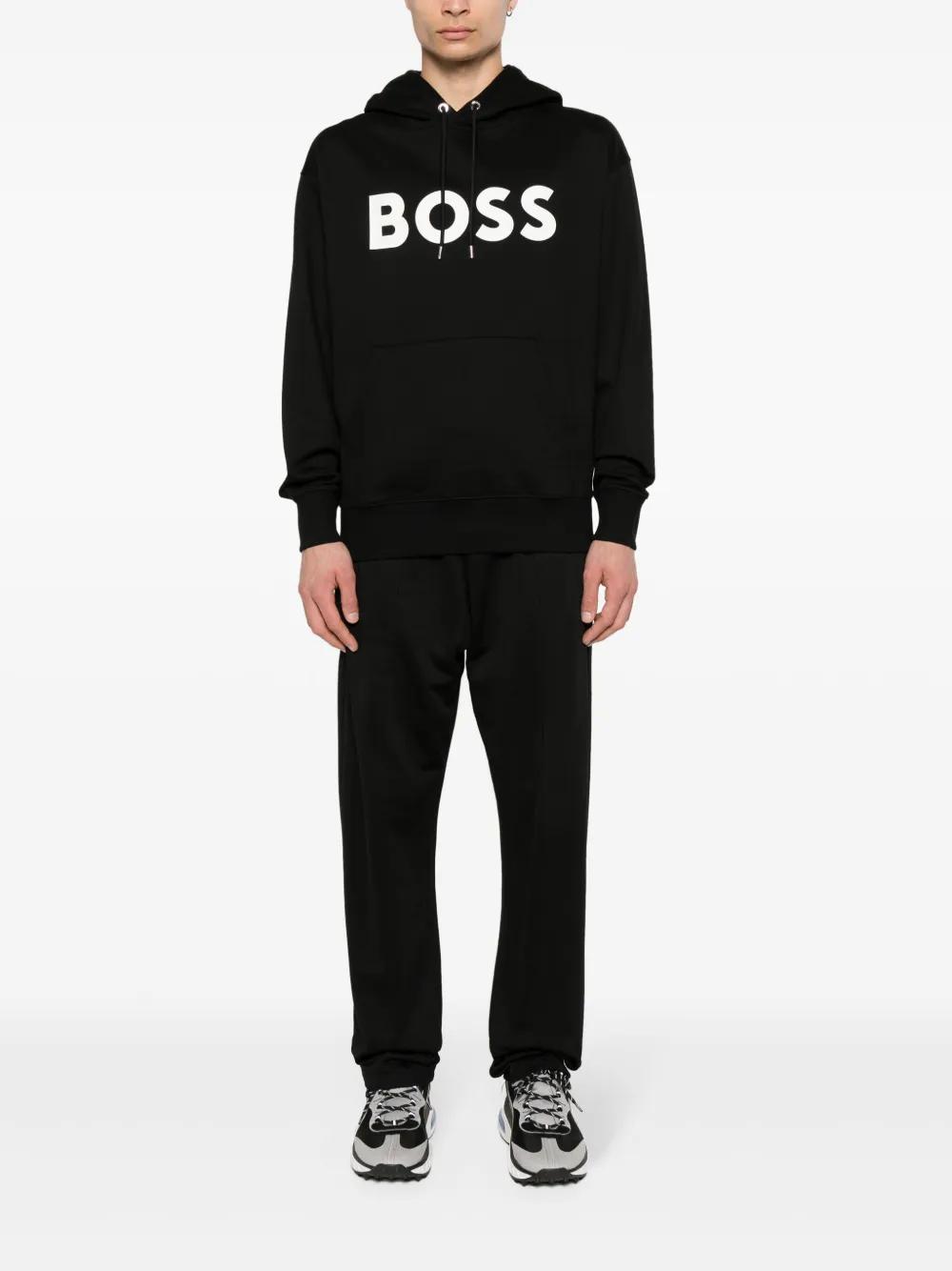 logo-print cotton hoodie Product Image