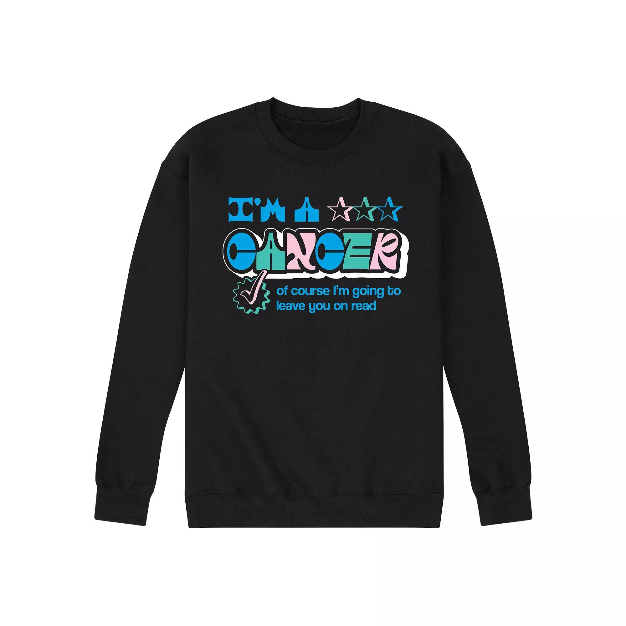Men's Cancer Leave You On Read Fleece Sweatshirt, Size: XL, Black Product Image