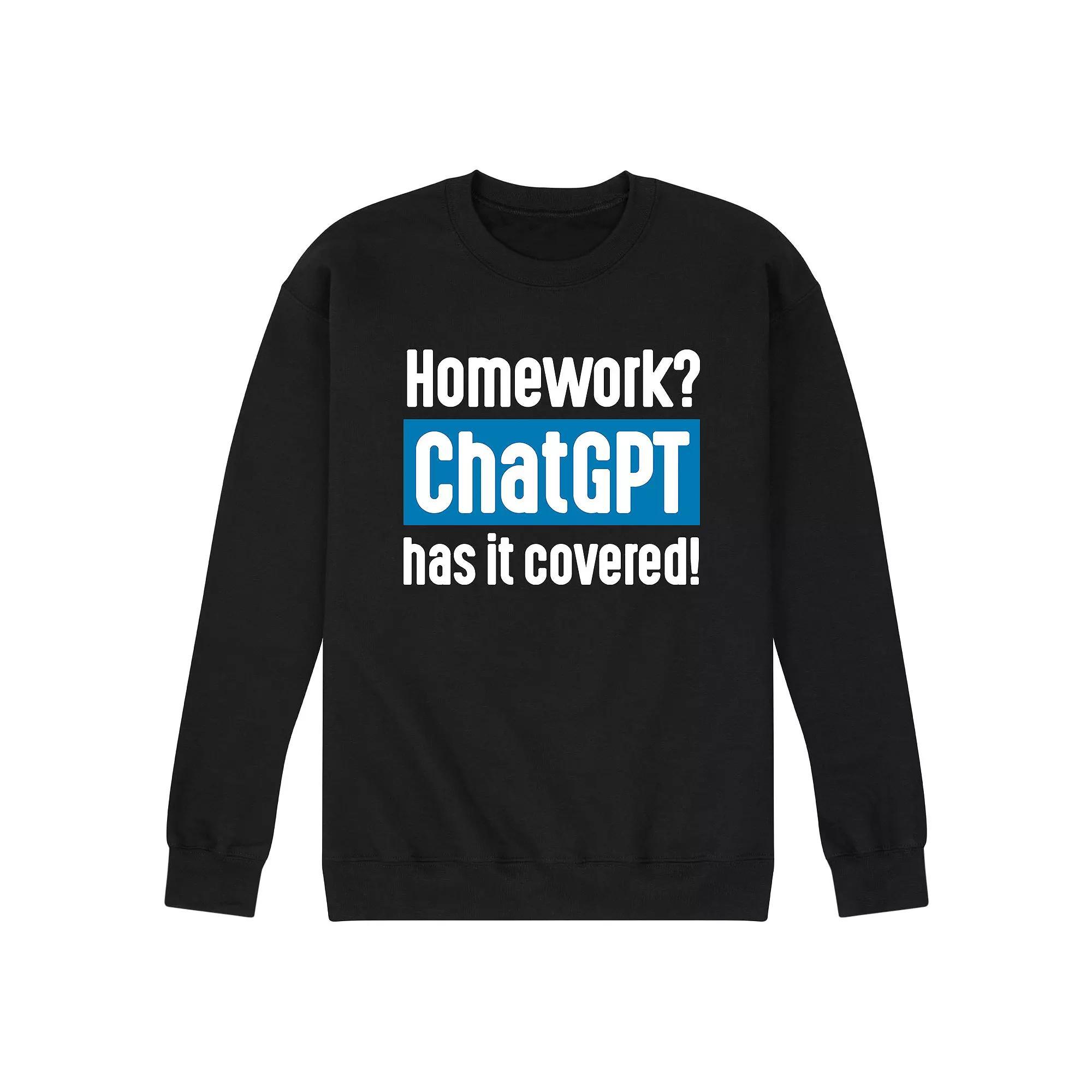 Mens Homework ChatGPT Has It Covered Graphic Fleece Blue Product Image