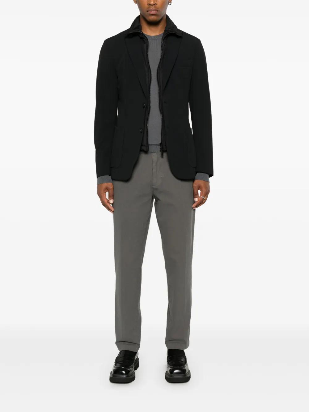 HUGO BOSS Piqué-weave Trousers In Grey Product Image