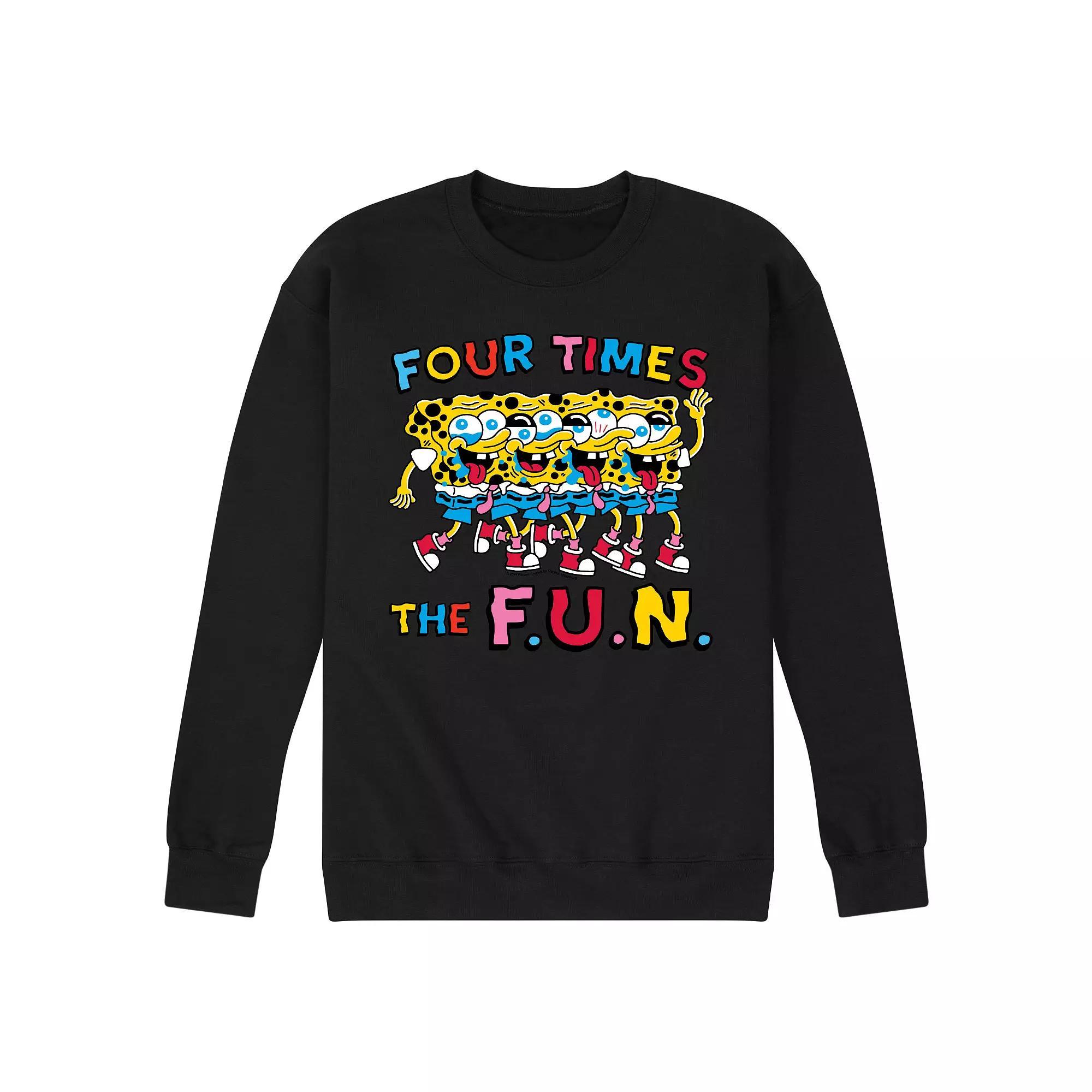 Mens SpongeBob SquarePants Four Times The Fun Fleece Sweatshirt Product Image