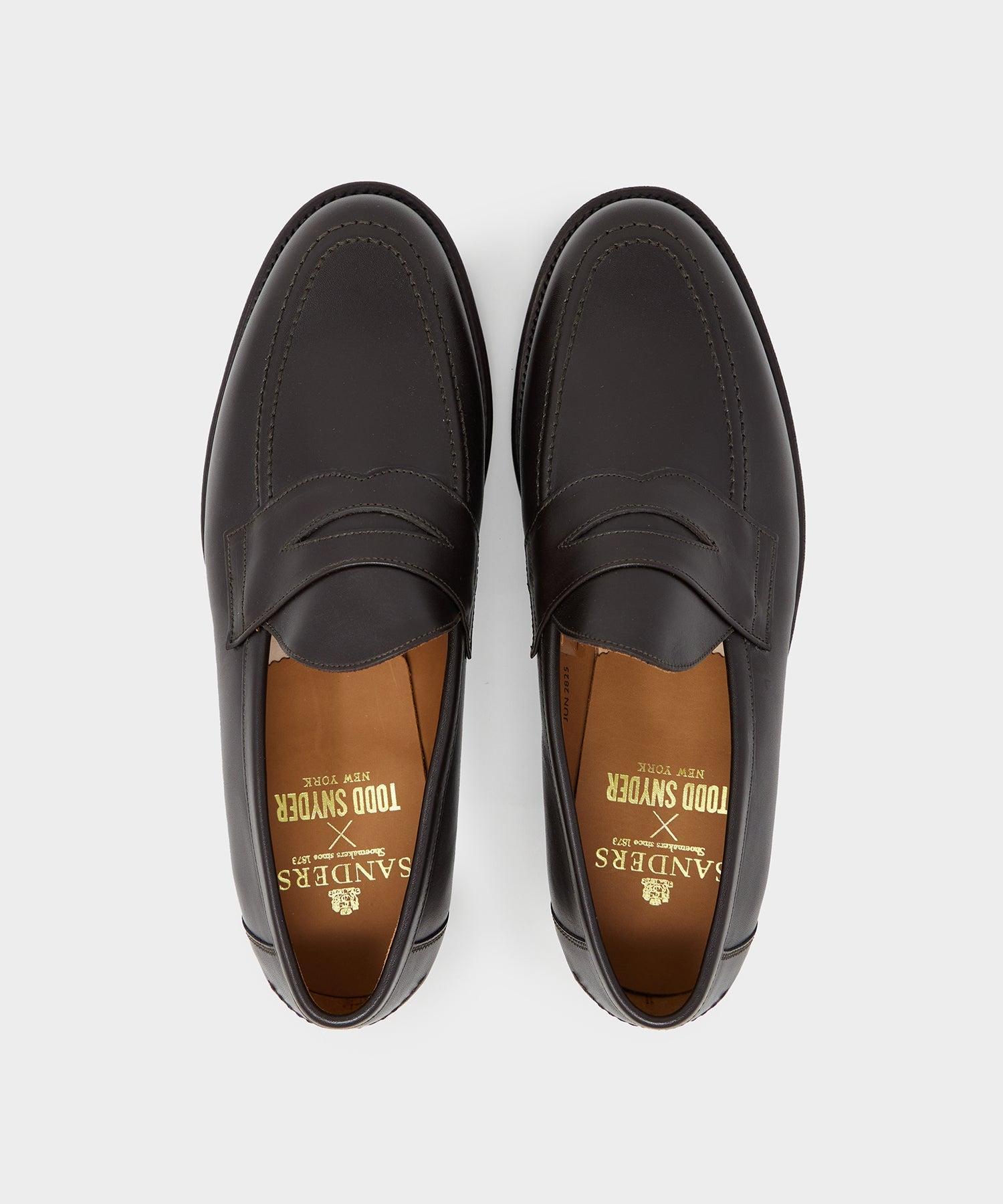 Todd Snyder x Sanders Clive Loafer in Dark Brown Calf Product Image