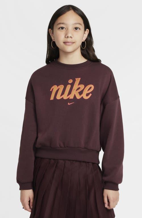 Nike Kids' Sportswear Graphic Sweatshirt in Light Bone/Volt at Nordstrom, Size Xs Product Image