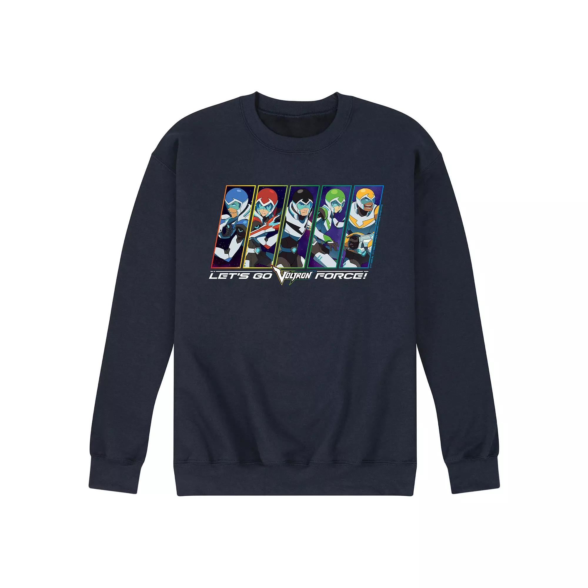 Mens Voltron Lets Go Voltron Force Fleece Sweatshirt Blue Product Image