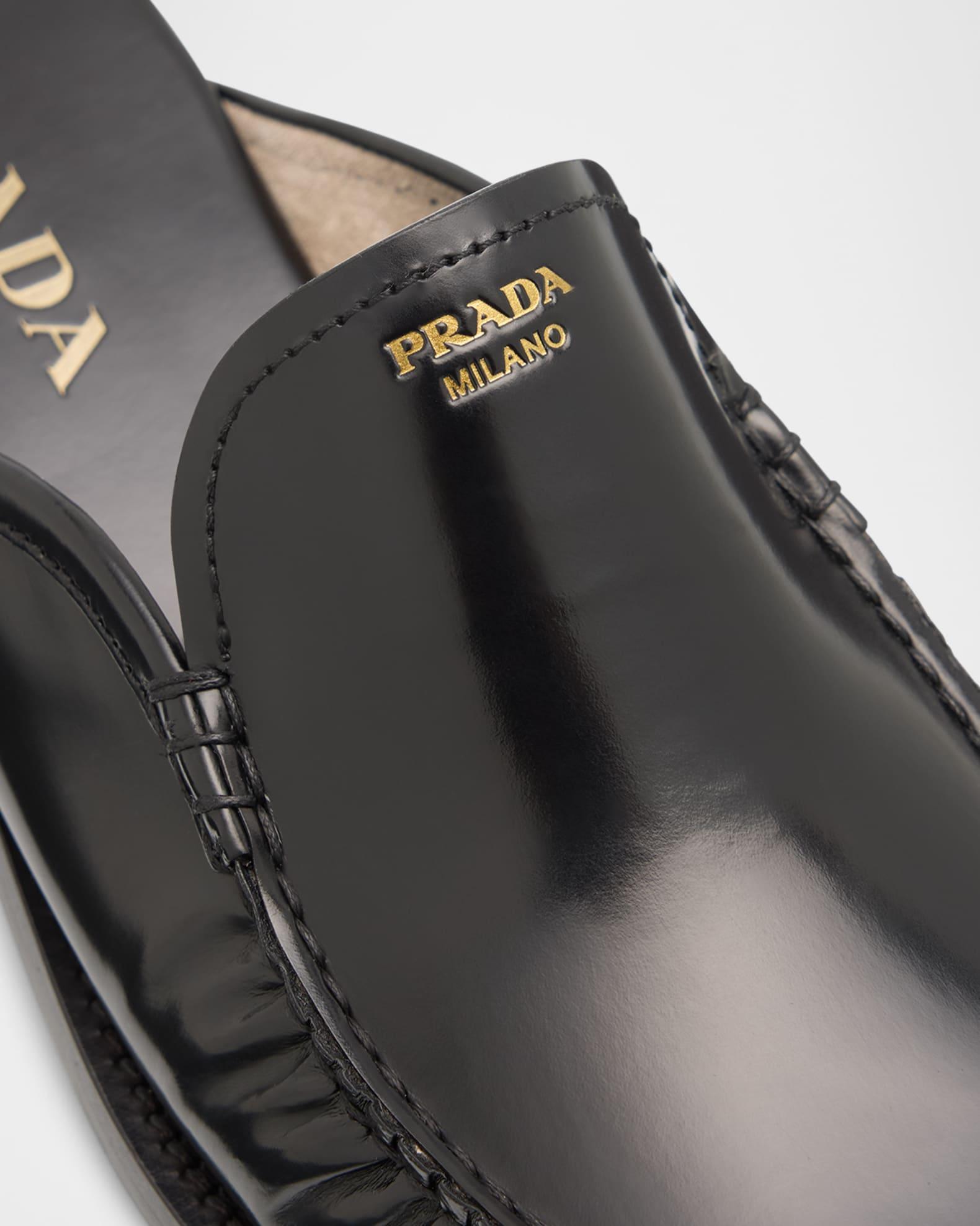 Spazzolato Leather Loafer Mules Product Image