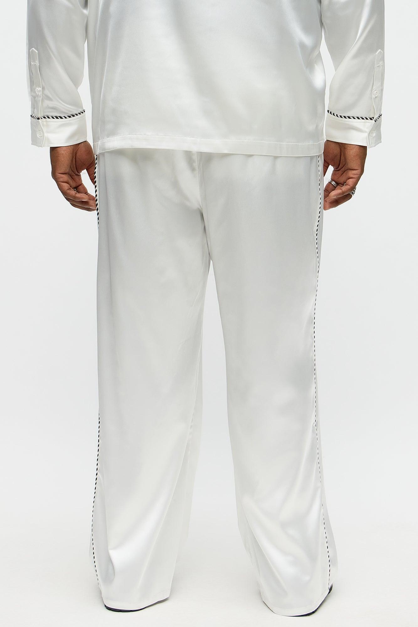 Relaxed Luxe Track Trousers - White Product Image