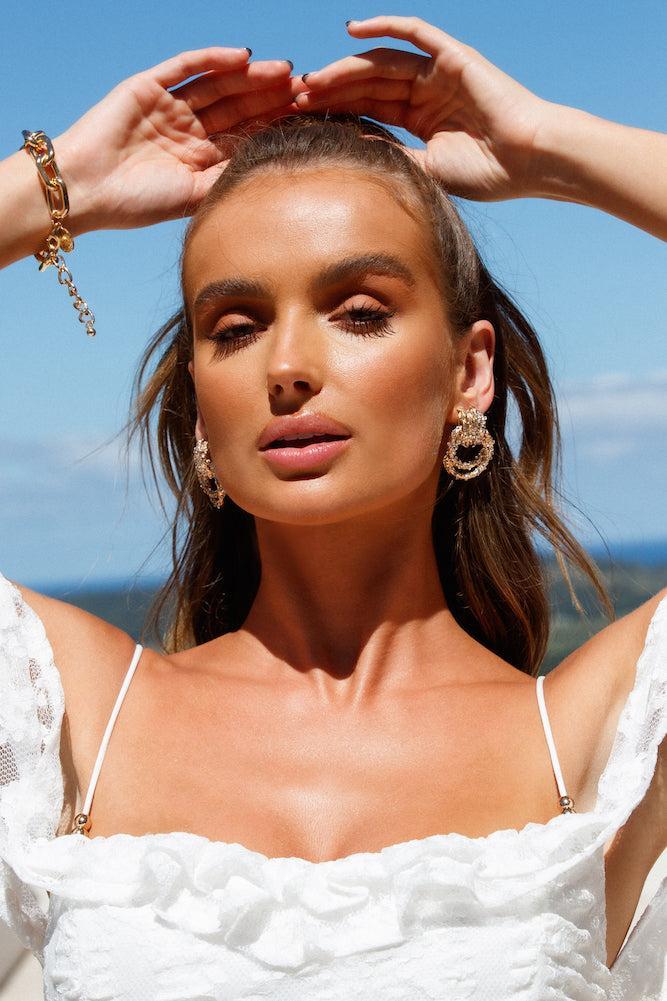 Braided Together Earrings Gold Product Image