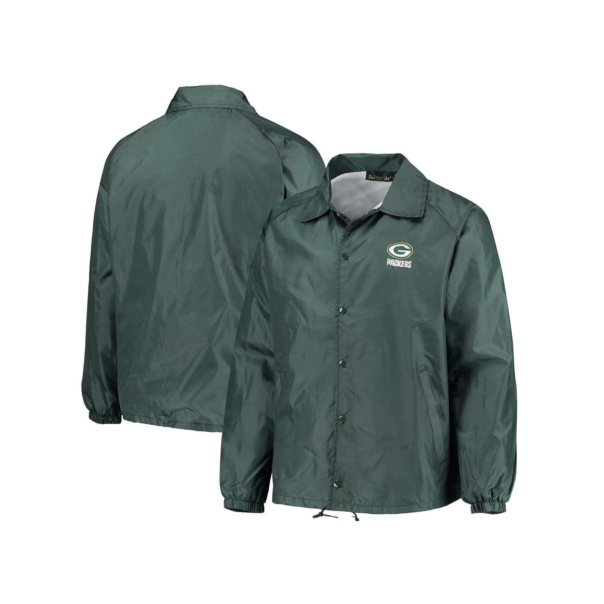 Men's Green Green Bay Packers Coaches Classic Raglan Full-Snap Windbreaker Jacket, Size: Small Product Image