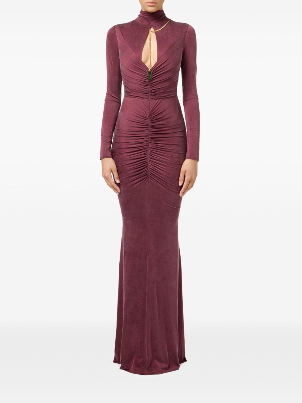 chain-detailing ruched maxi dress Product Image