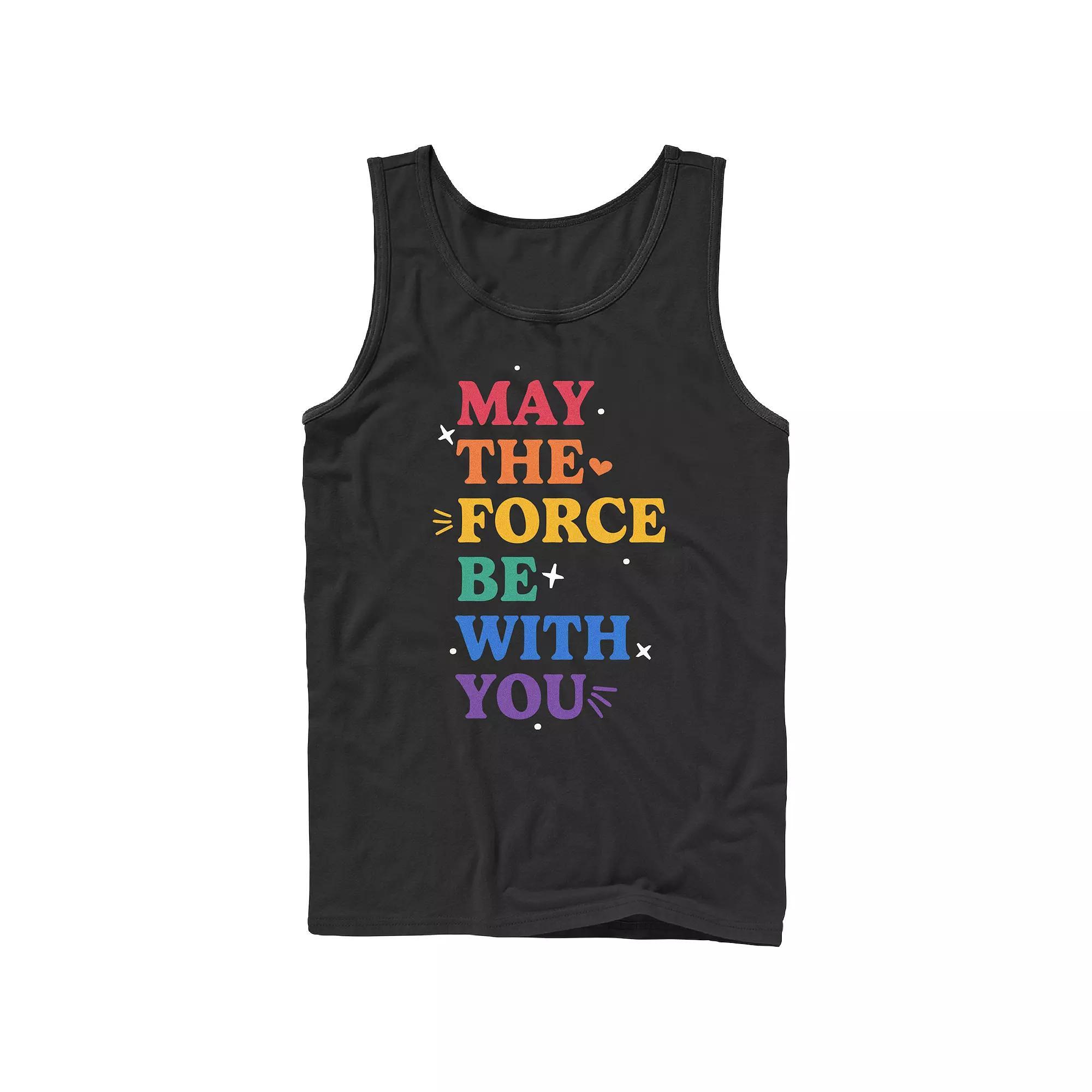 Men's Star Wars May The For Be With You Pride Graphic Tank, Size: XL, Black Product Image