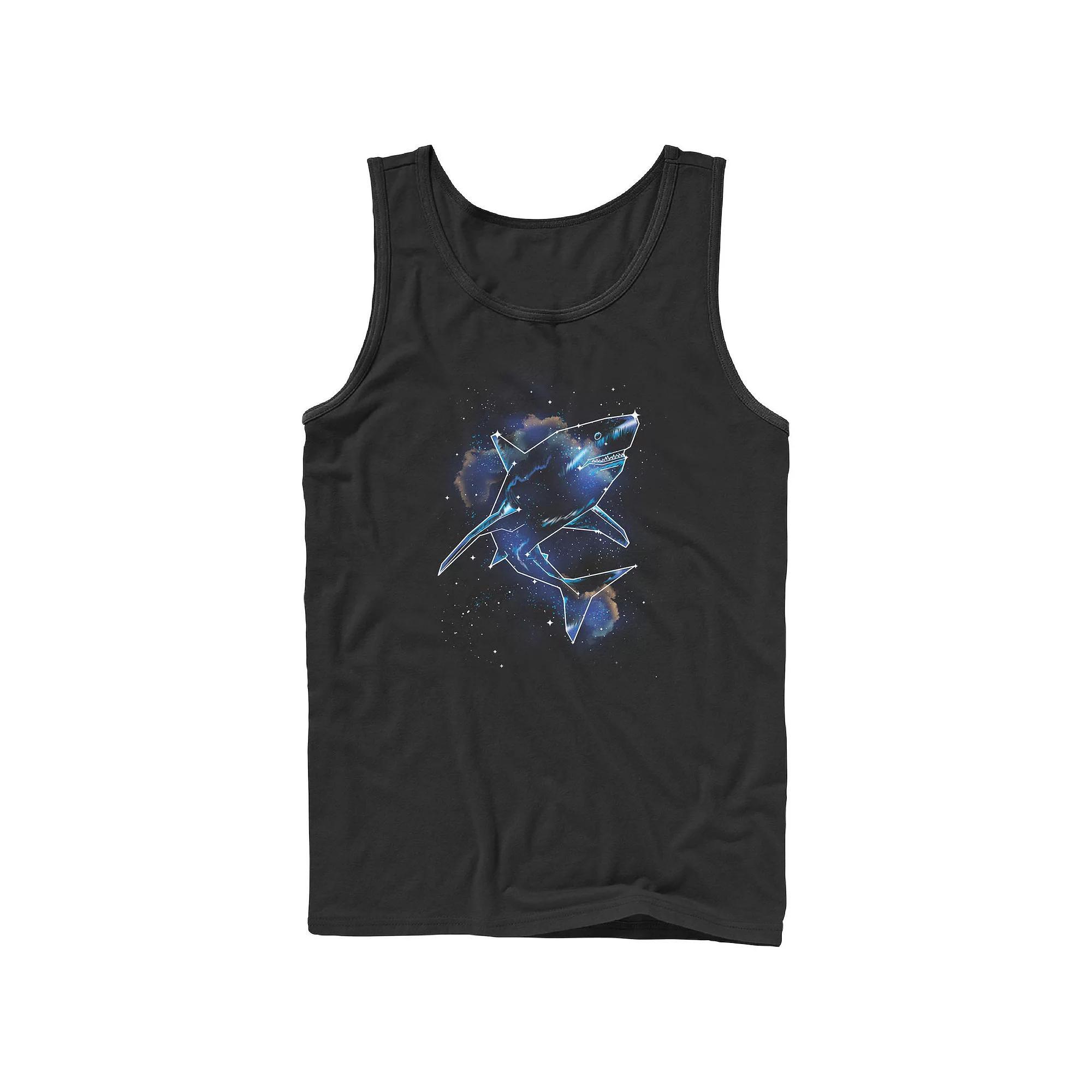 Men's Shark Galaxy Graphic Tank, Size: XL, Black Product Image