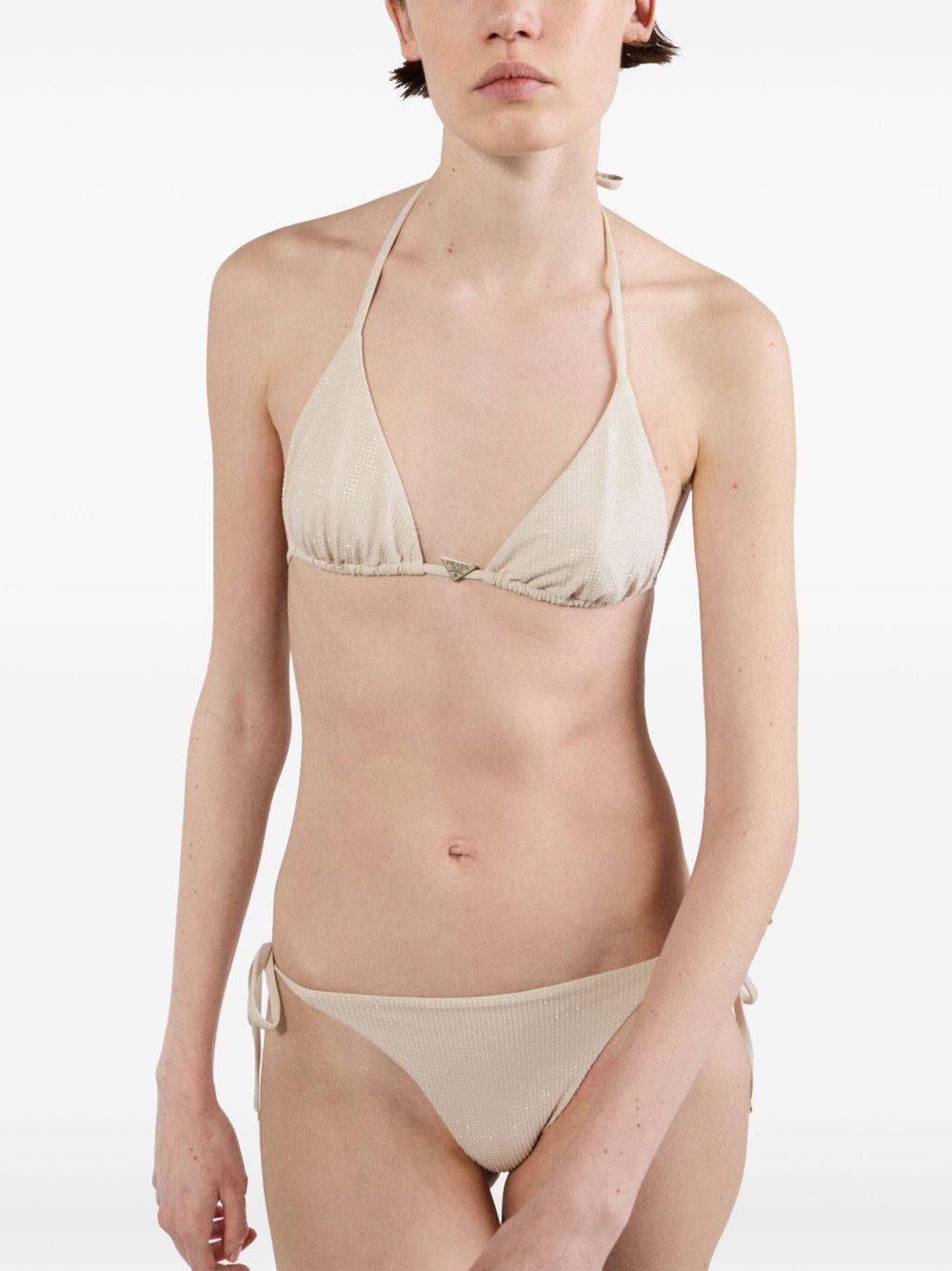 rhinestone-embellished triangle bikini top Product Image