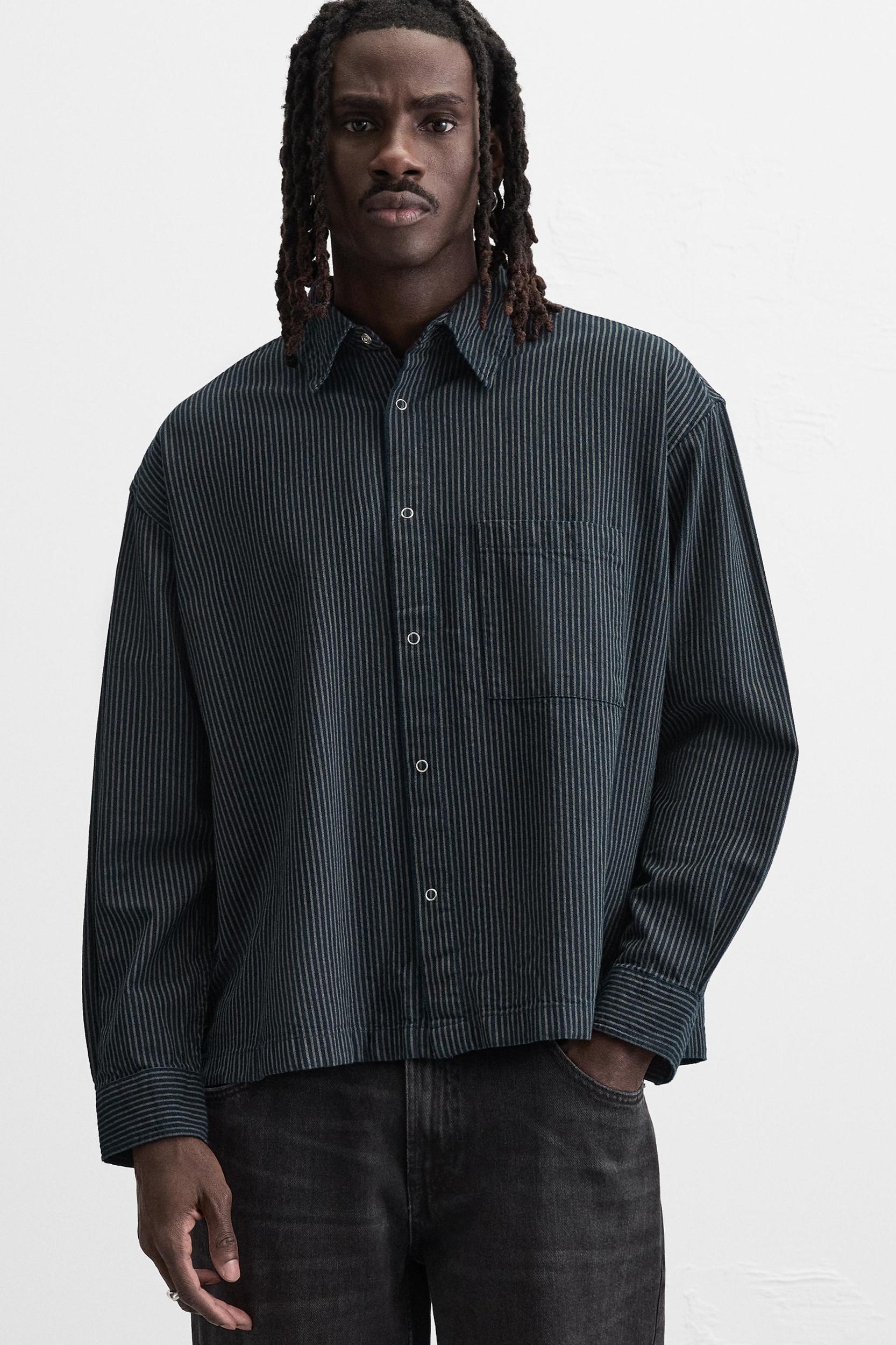 STRIPED DENIM SHIRT Product Image
