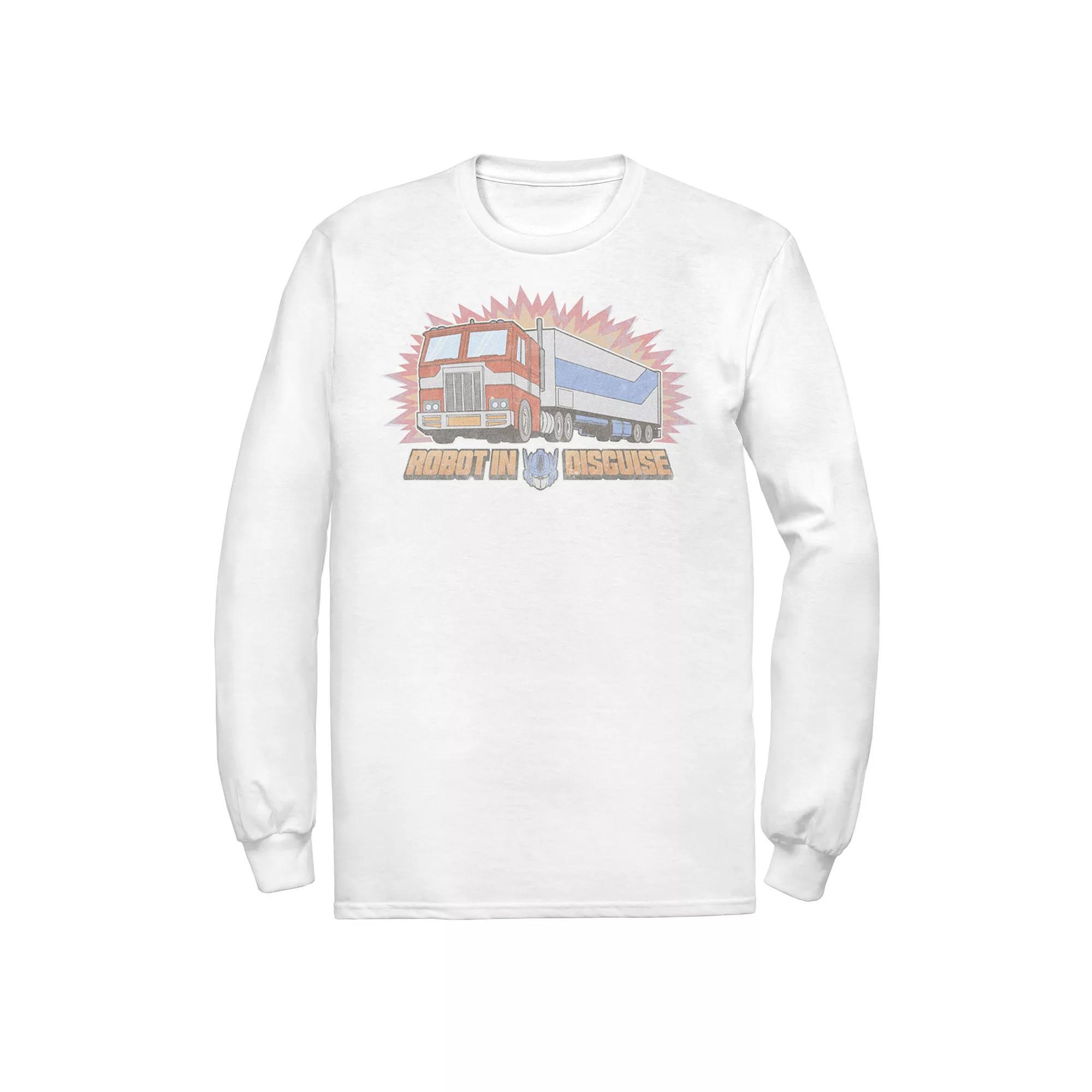 Men's Transformers Optimus Prime Robot In Disguise Tee, Size: Small, White Product Image