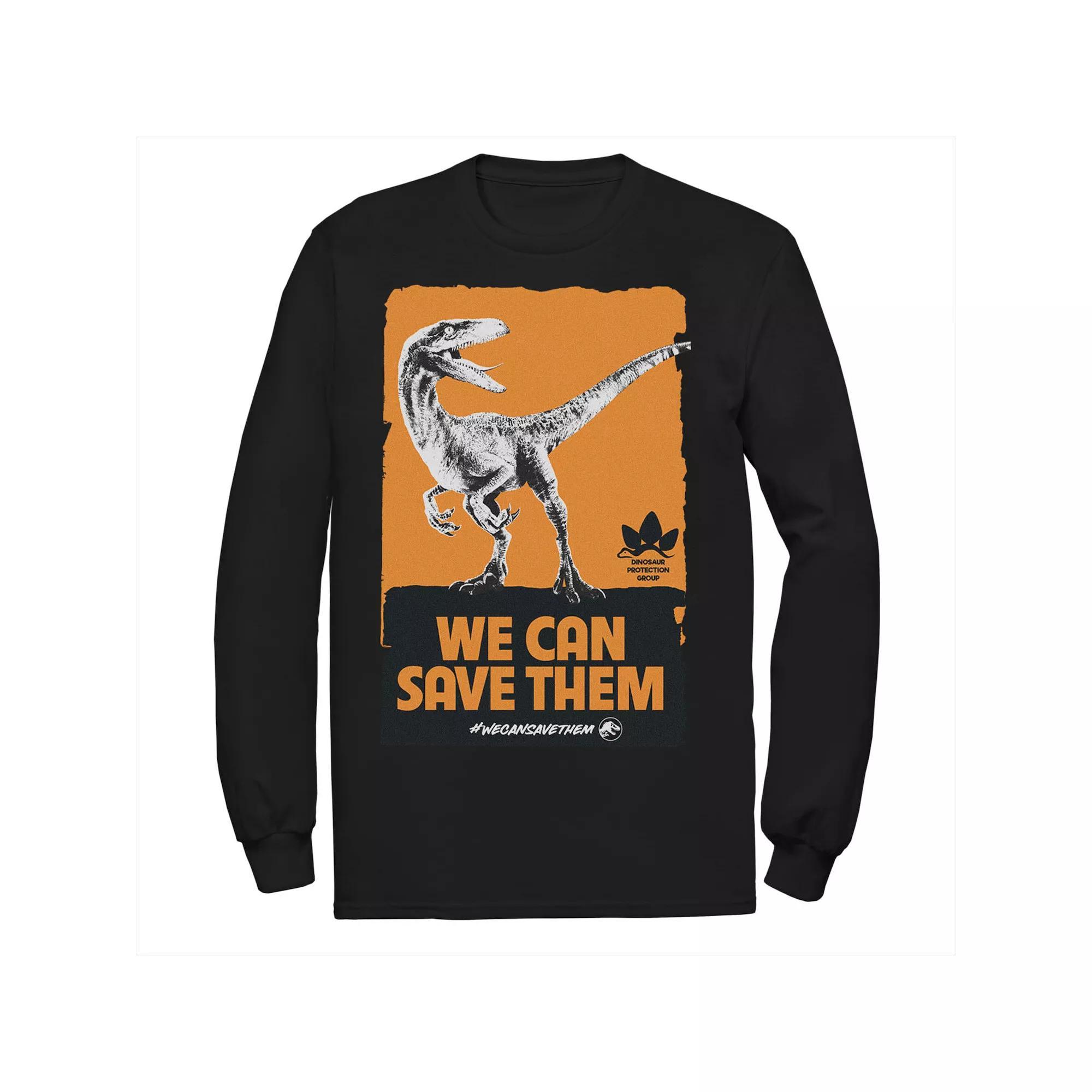 Men's Jurassic World We Can Save Them Poster Tee, Size: Large, Black Product Image