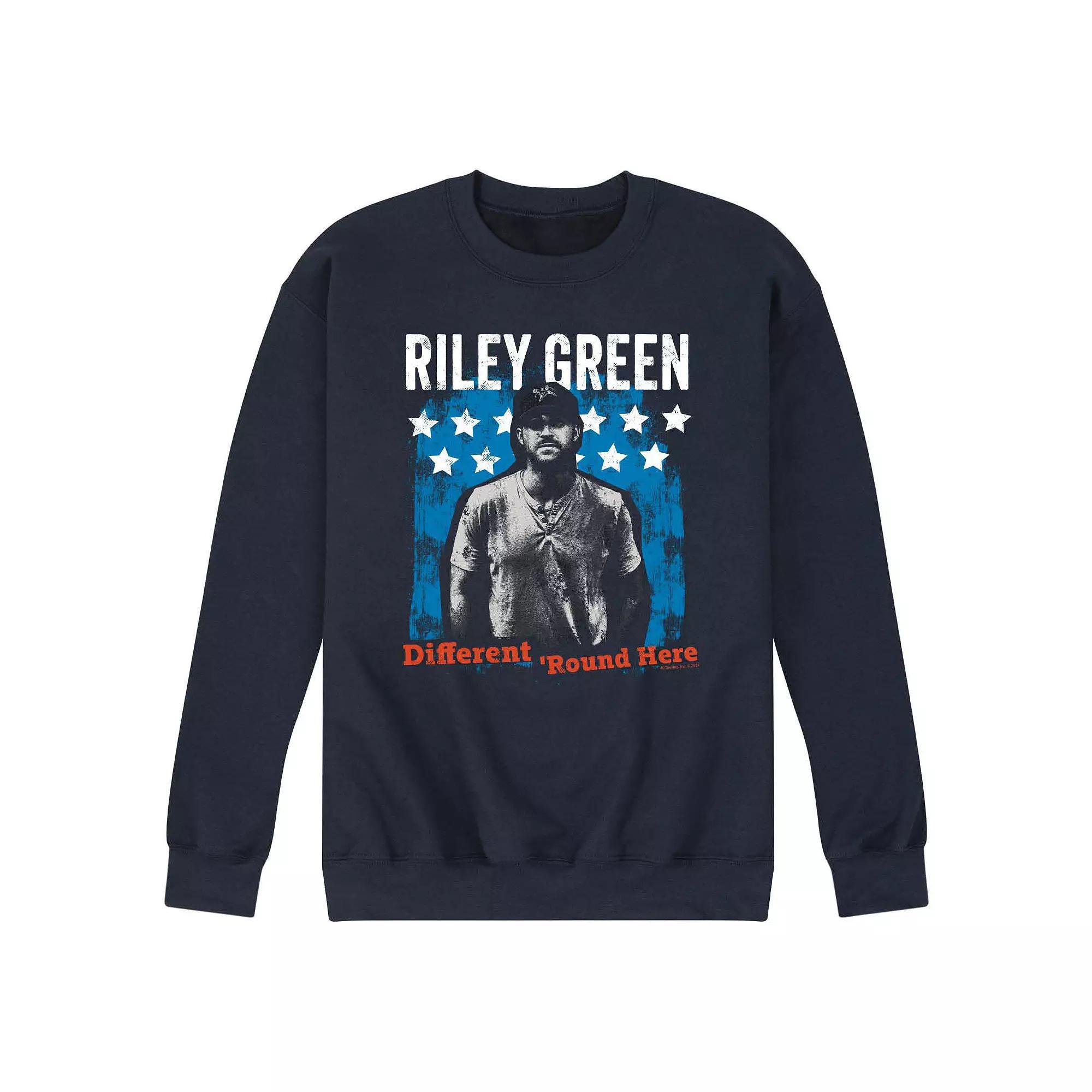 Mens Riley Green Different Round Here Fleece Sweatshirt Blue Product Image