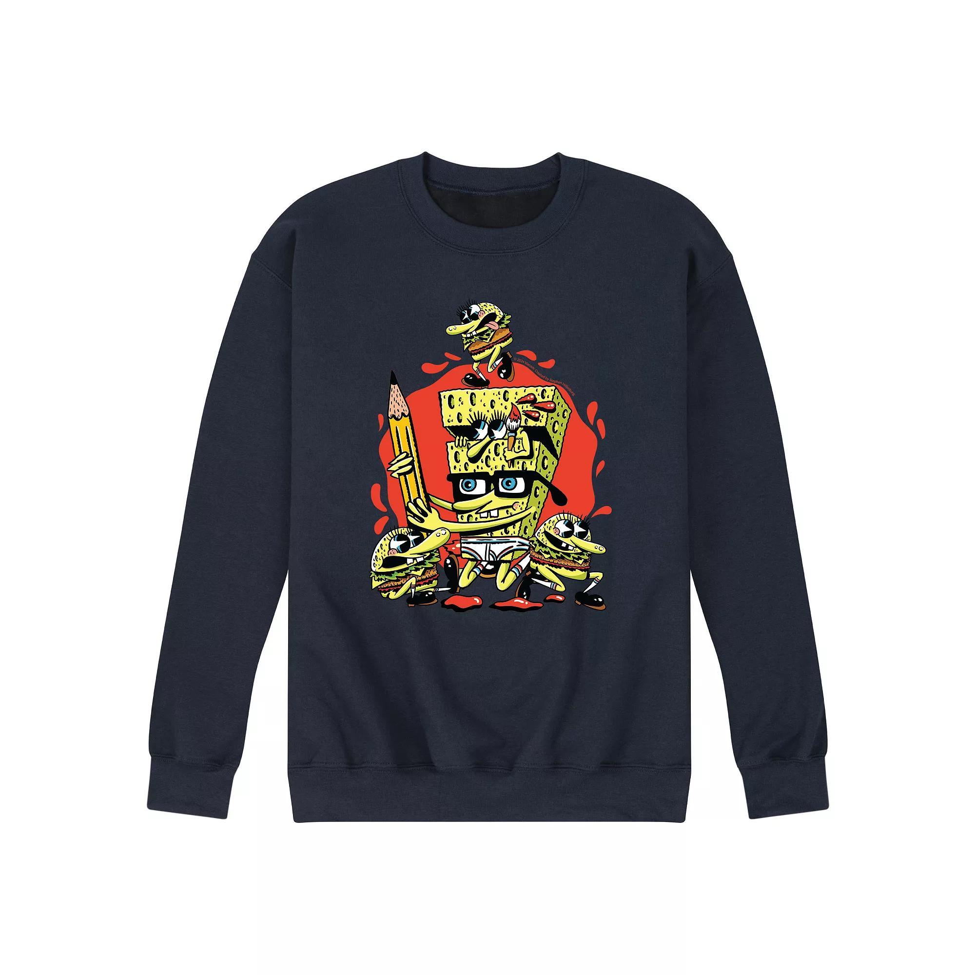 Mens SpongeBob SquarePants Fleece Sweatshirt Product Image
