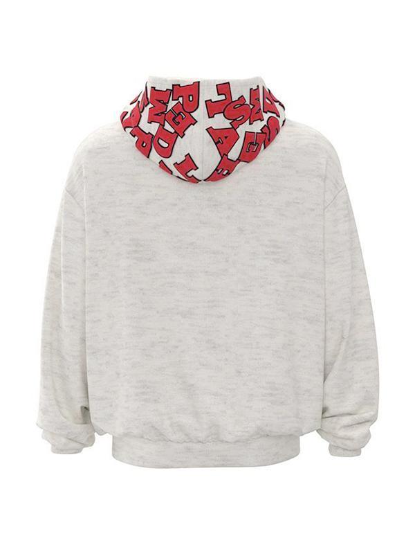 Men's Letter Embroidered Print Oversized Hoodie Product Image