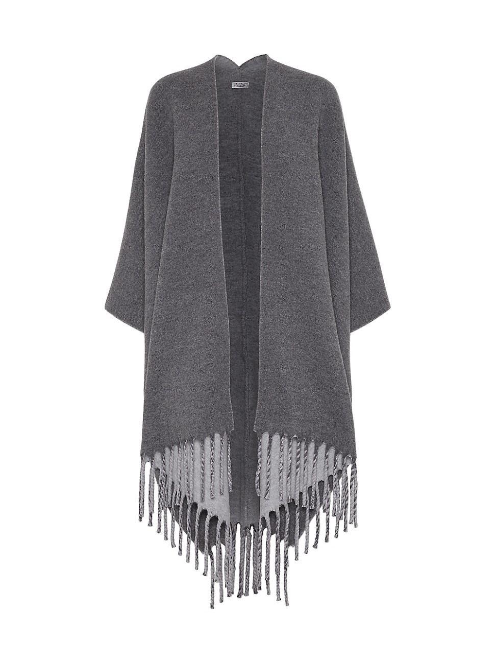 Womens Wool and Cashmere Reversible Double Knit Poncho Product Image
