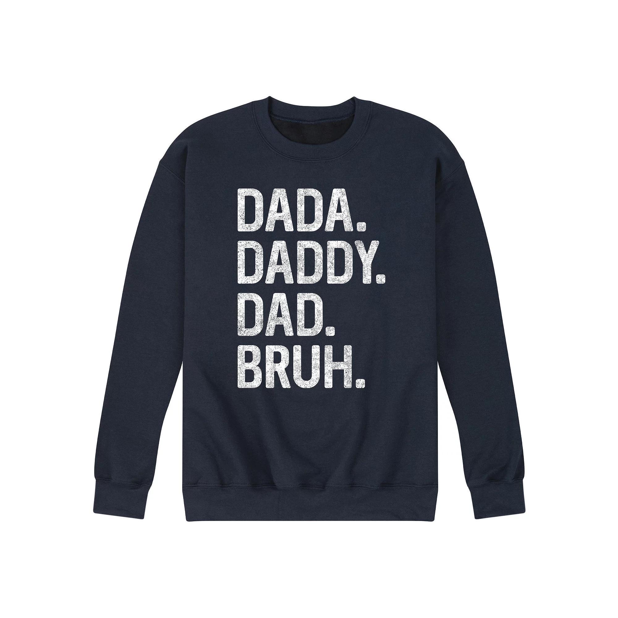 Mens Dada Daddy Dad Bruh Fleece Sweatshirt Blue Product Image