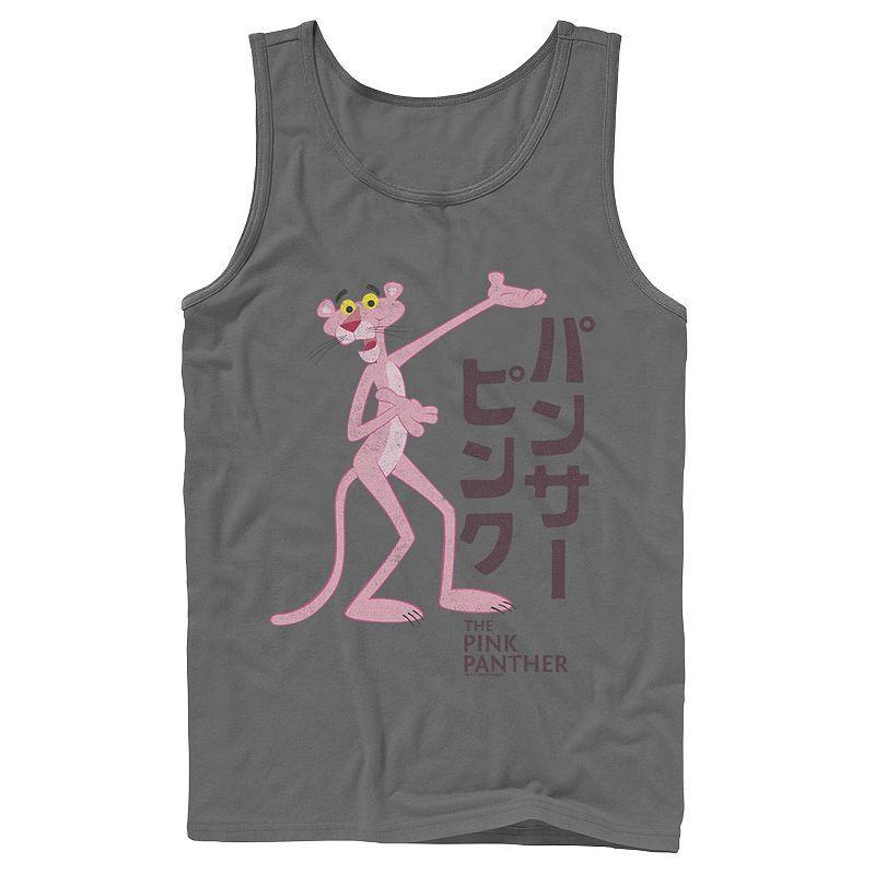 Men's Pink Panther Kanji Portrait Logo Tank Top, Size: XL, Black Product Image