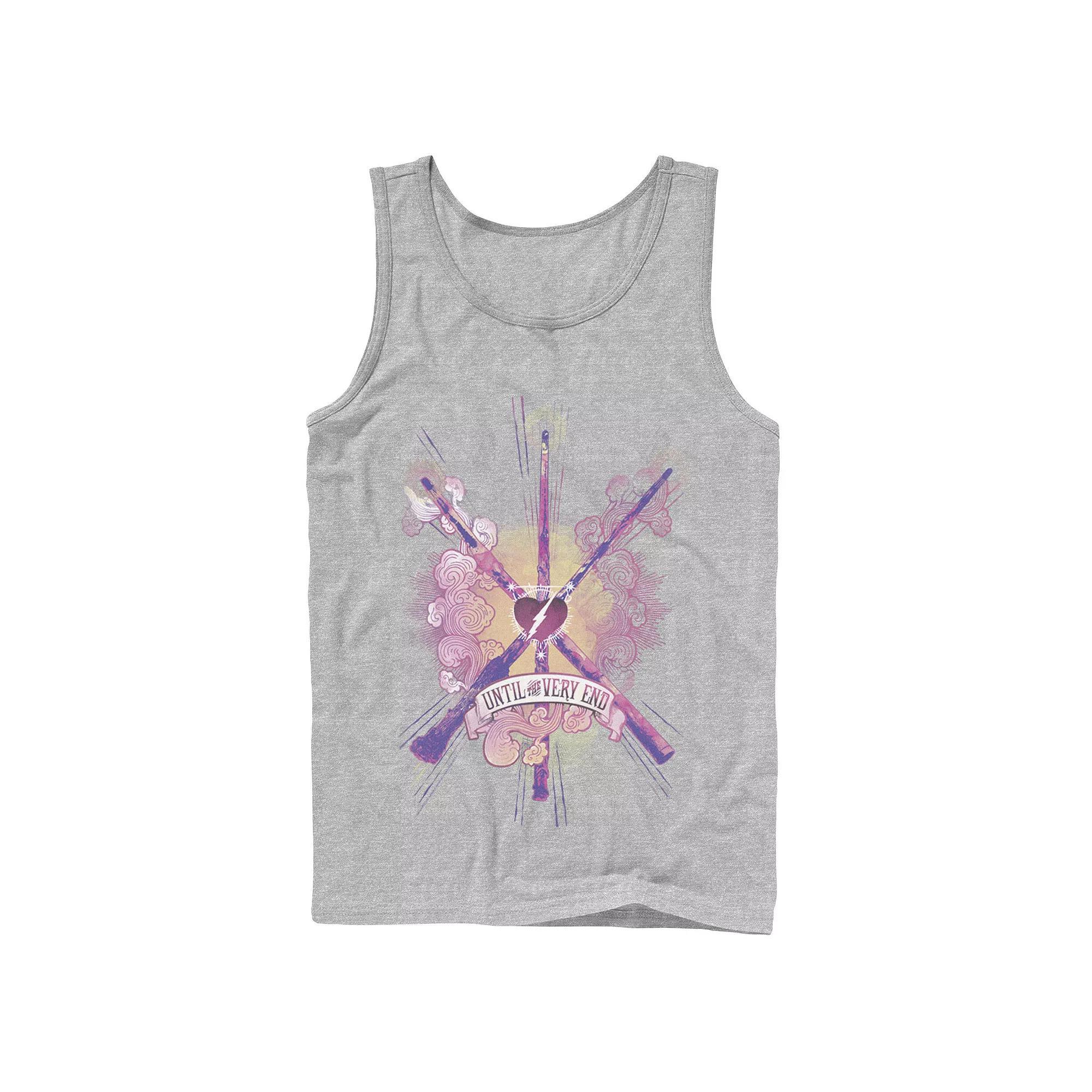 Men's Harry Potter Until The Very End Wands Tank Top, Size: Large, Athletic Grey Product Image