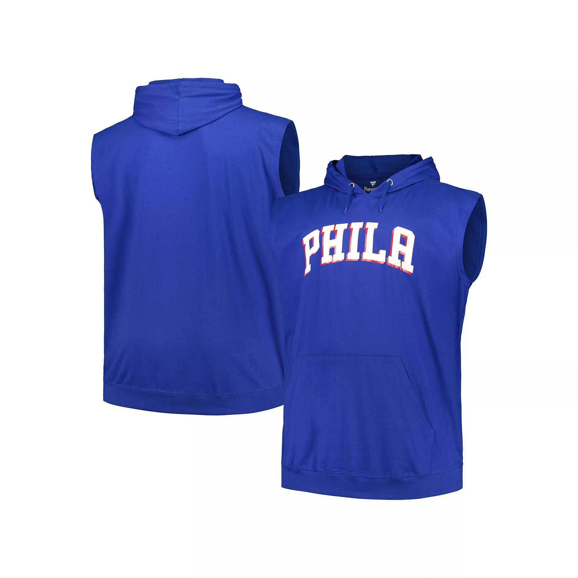Men's Fanatics Branded Royal Philadelphia 76ers Big & Tall Jersey Muscle Pullover Hoodie, Size: 2XB, 76r Blue Product Image