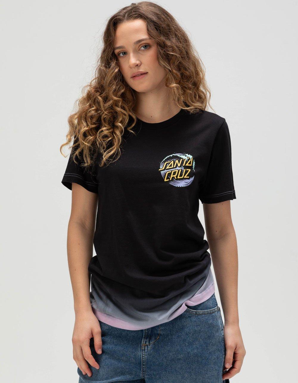 SANTA CRUZ Wave Dot Womens Tee - BLK/PINK Product Image