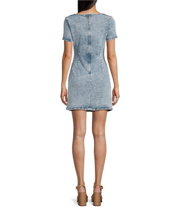 GB Buckle Front Denim Mini Dress Product Image