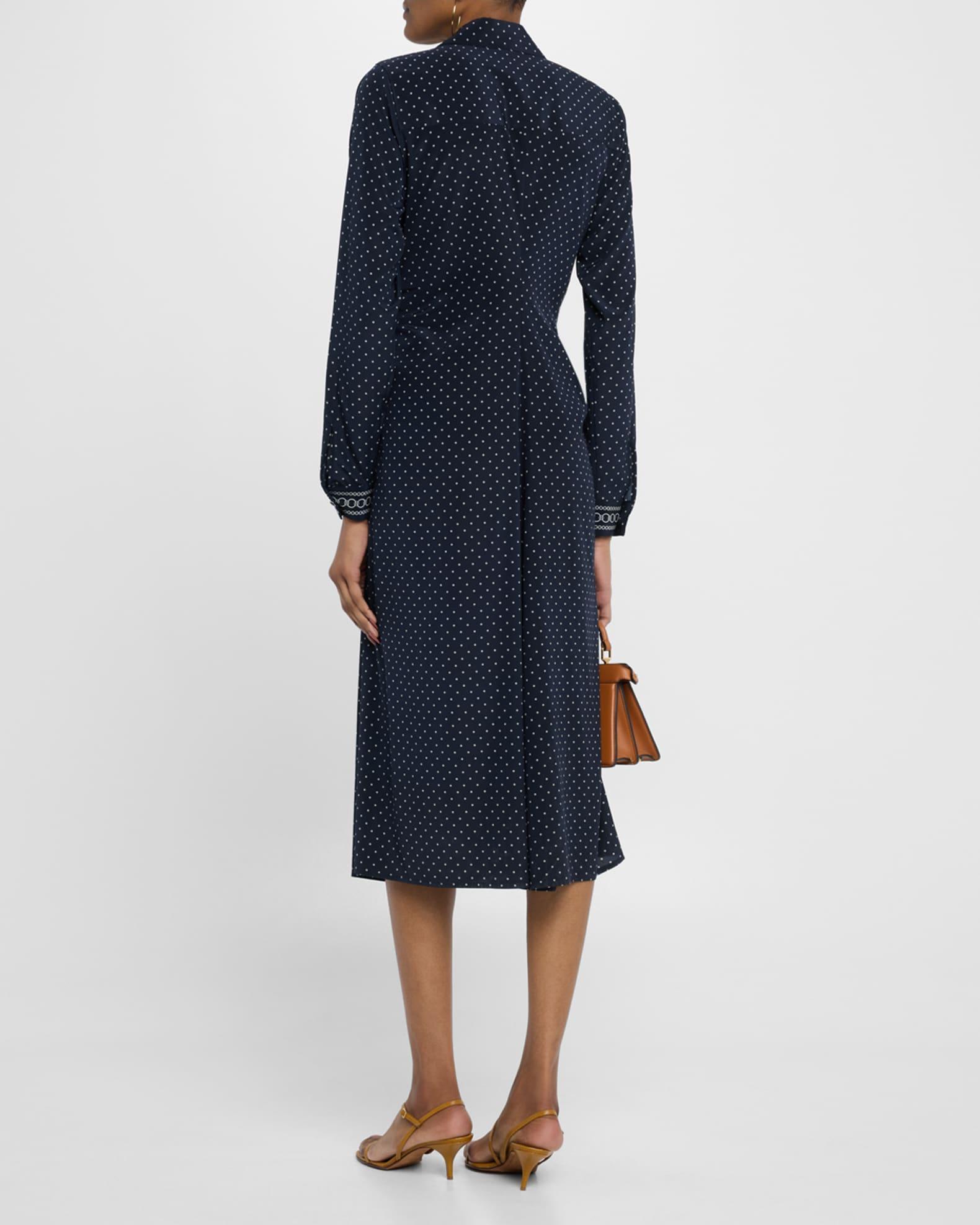 Lex Polka Dot Silk Midi Dress Product Image