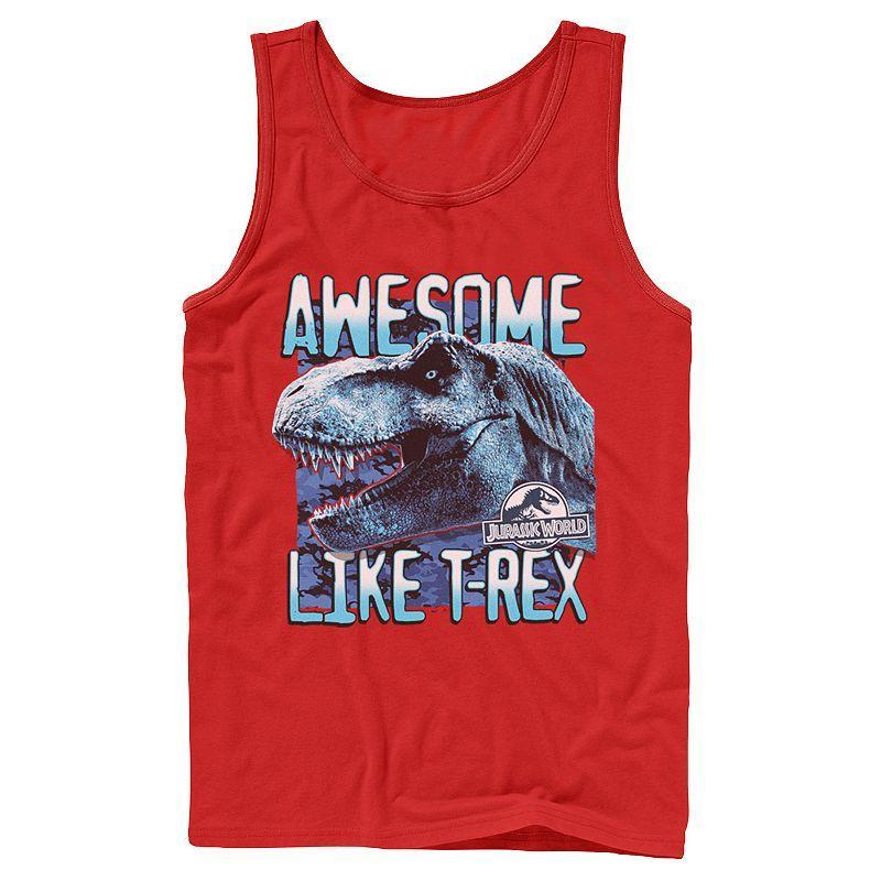 Men's Jurassic World Two Awesme Lke T-Rex Tank Top, Size: Large, White Product Image
