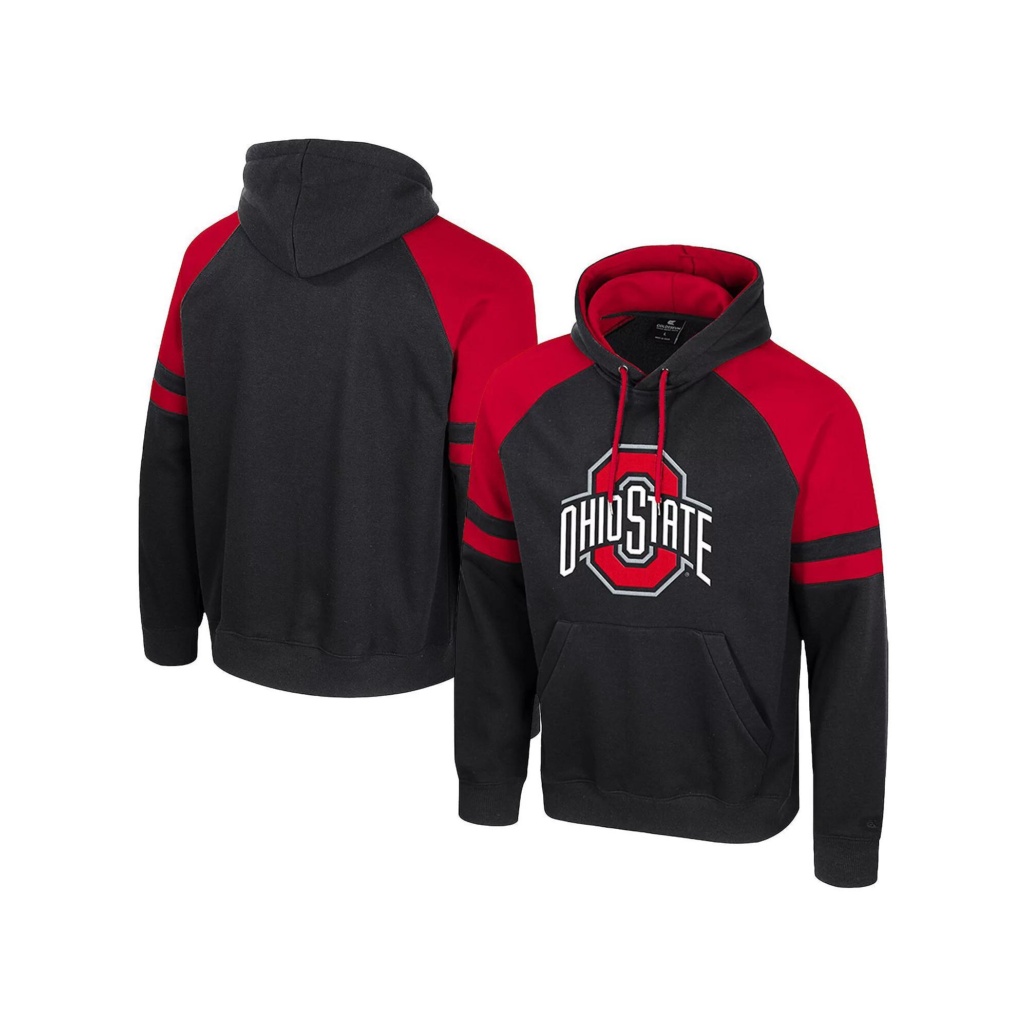Men's Colosseum  Black Michigan State Spartans Todd Raglan Pullover Hoodie, Size: Medium Product Image
