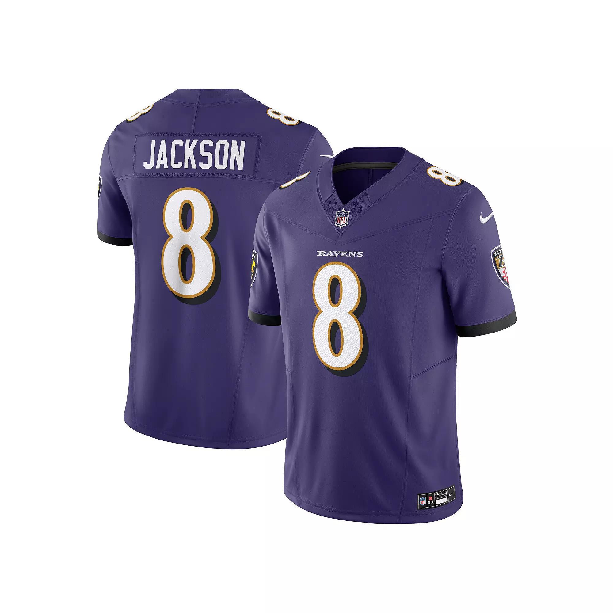 Men's Nike Lamar Jackson Purple Baltimore Ravens Vapor F.U.S.E. Limited  Jersey, Size: Large Product Image