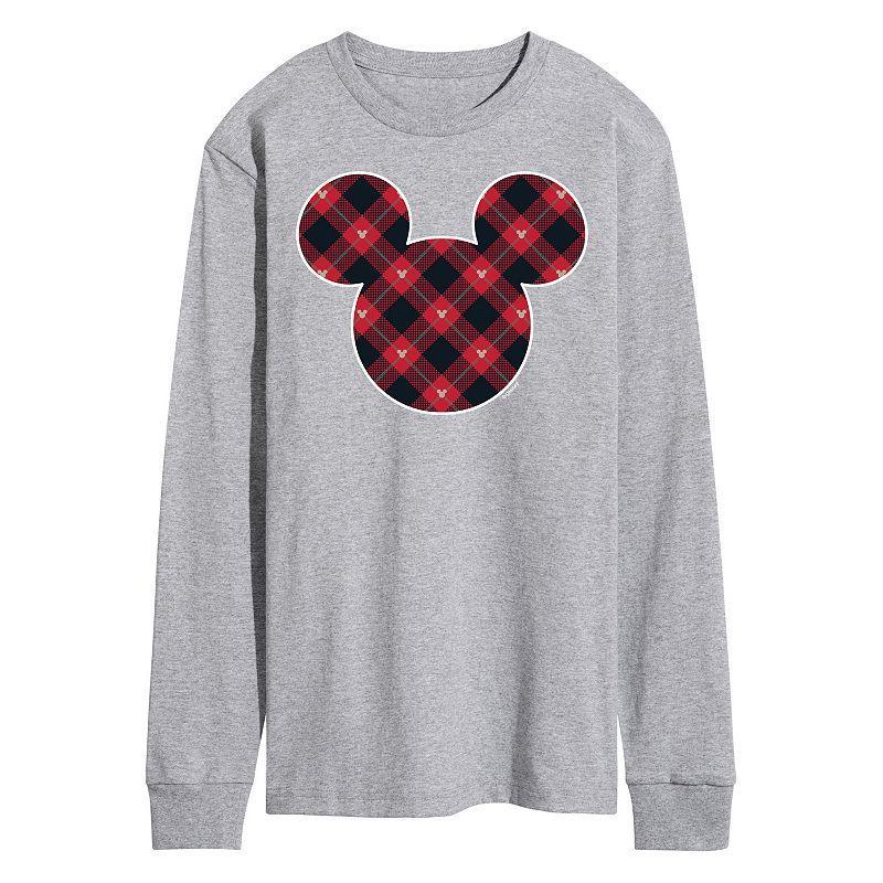 Disneys Mens Mickey Mouse Silhouette Plaid Fill Product Image