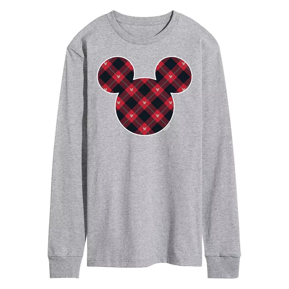 Disneys Mens Mickey Mouse Silhouette Plaid Fill Product Image