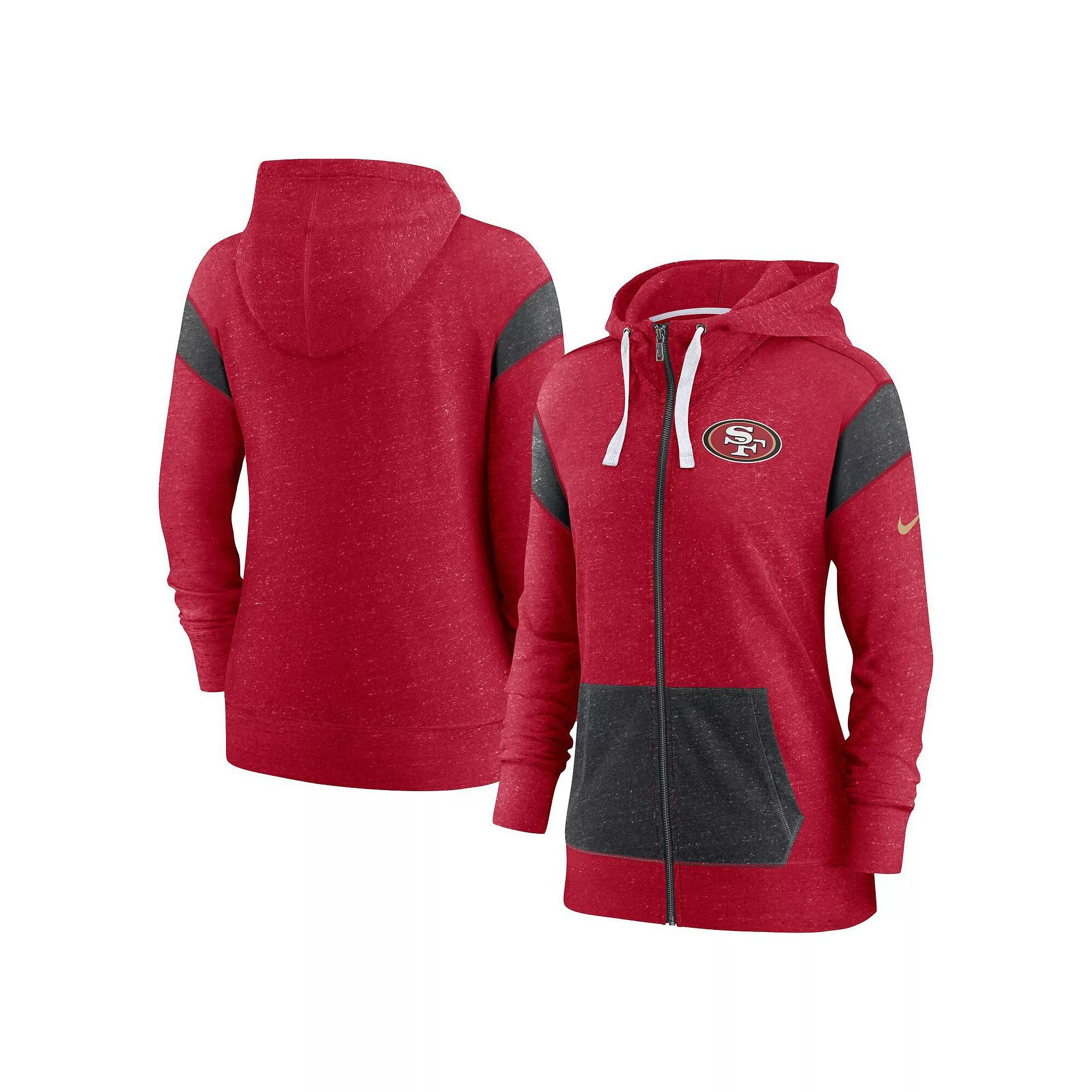 Women's Nike Scarlet/Heathered Black San Francisco 49ers Monaco Full-Zip Hoodie, Size: Small Product Image