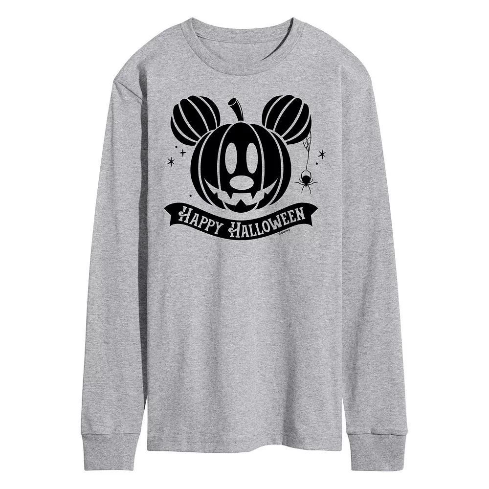 Disneys Mickey Mouse Mens Happy Halloween Pumpkin Long Sleeve Graphic Tee Product Image